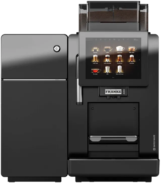 Franke A300 with milk fridge, front view