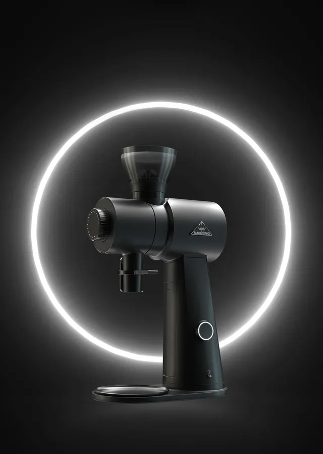 Mahlkönig EK Omnia on a dark background with an illuminated ring