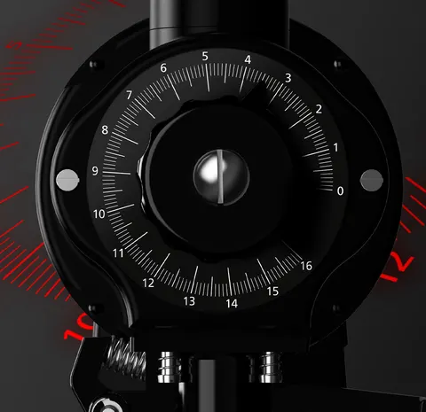 Mahlkönig EK43S grind size scale, close-up