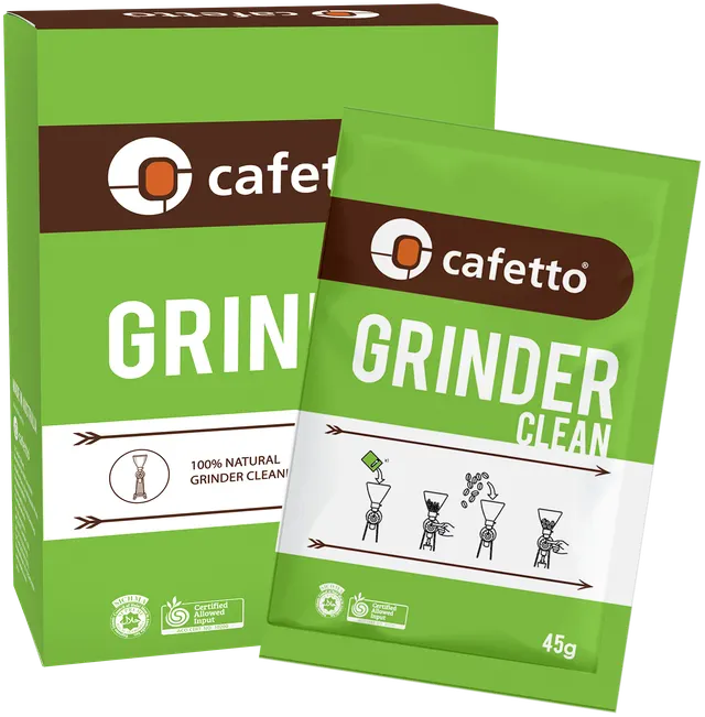 Cafetto Grinder Clean 3 × 45 g, box and sachet