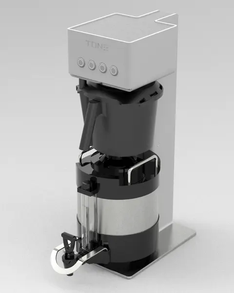 Tone Touch 04 with a coffee container, angled view